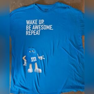 M&M World Blue M&M Mens T-Shirt-Blue-size 2XL